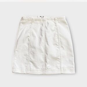 Free People White Denim Mini Skirt XS